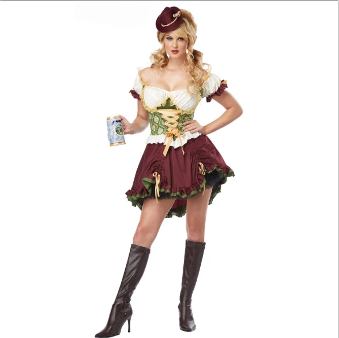 Карнавальный костюм для Октоберфеста, Женская горничная, косплей, Германия, баварское пиво, нарядное платье для вечеринки