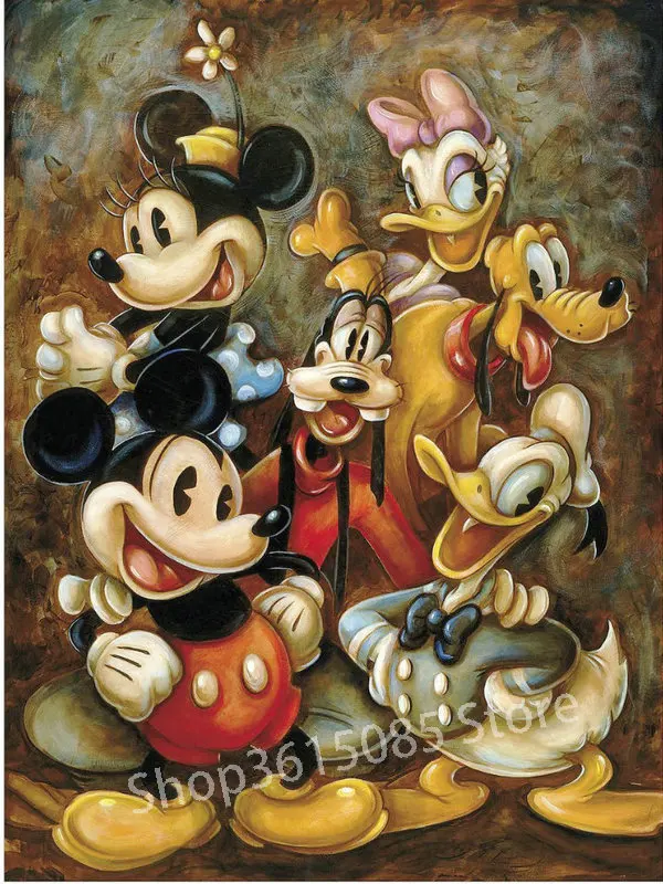 

MHD Mickey Mouse with friends diamond painting cross stitch new arrival 3d round / square drill mosaic diamond embroidery sticke