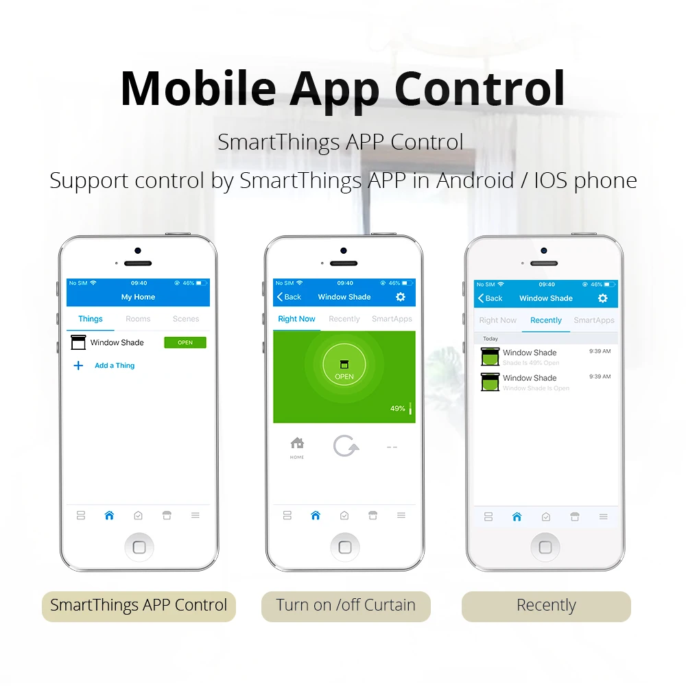 Интеллектуальные занавески для дома мотор с стержнем Smartthings Z-wave электрический занавес s мотор и настенный переключатель настраиваемый управление приложением