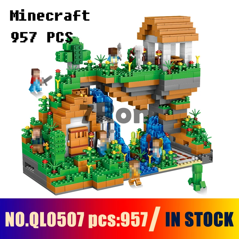 Совместим с моделями строительных игрушек QL0507 957 шт мой мир скрытые водопады строительные блоки игрушки и хобби