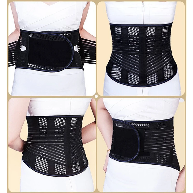 Tourmaline Self Heating Steel Bone Back Lumbar Waist Support Belt Brace