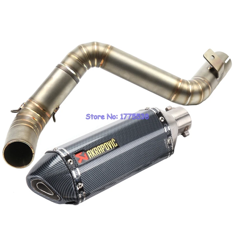 Conjunto completo de tubo de Escape de motocicleta para KTM Duke 125 Duke 200 Duke 390 sistema de Escape de moto de Color de fibra de carbono