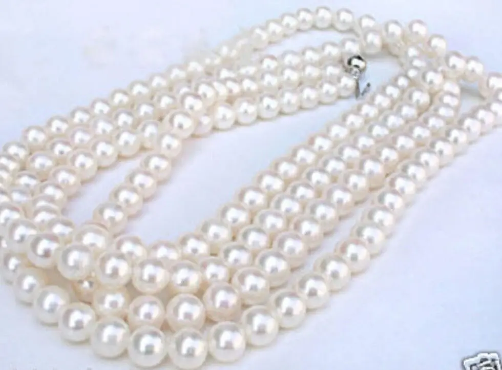 

shipping>>> >>> CHARMING perfect round AAA grade 6-6.5mm white AKOYA pearls necklace 48" 14K