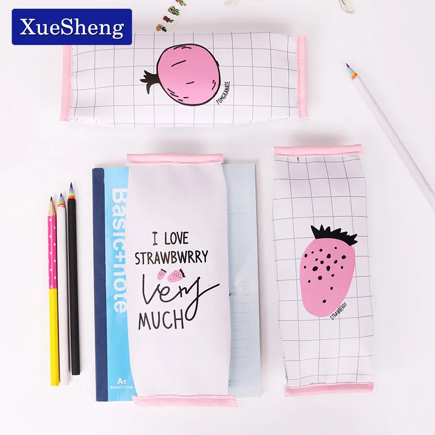

Creative Pomegranate Strawberry School Pencil Case Cute Pu Leather Pen Bag Kawaii Stationery Pouch Office School Supplies