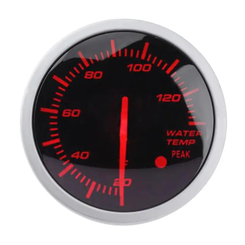 

Universal 60mm 2.5inches Racing Car Water Temperature Gauge White+Red Light Meter with Temp Sensor Auto Accessories