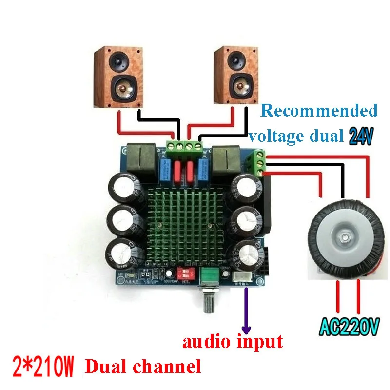 Tda8954-й цифровой аудио усилитель двухканальный Класс D 210 Вт+ 210 Вт высокой мощности цифровой усилитель мощности 12-24 В A7-012