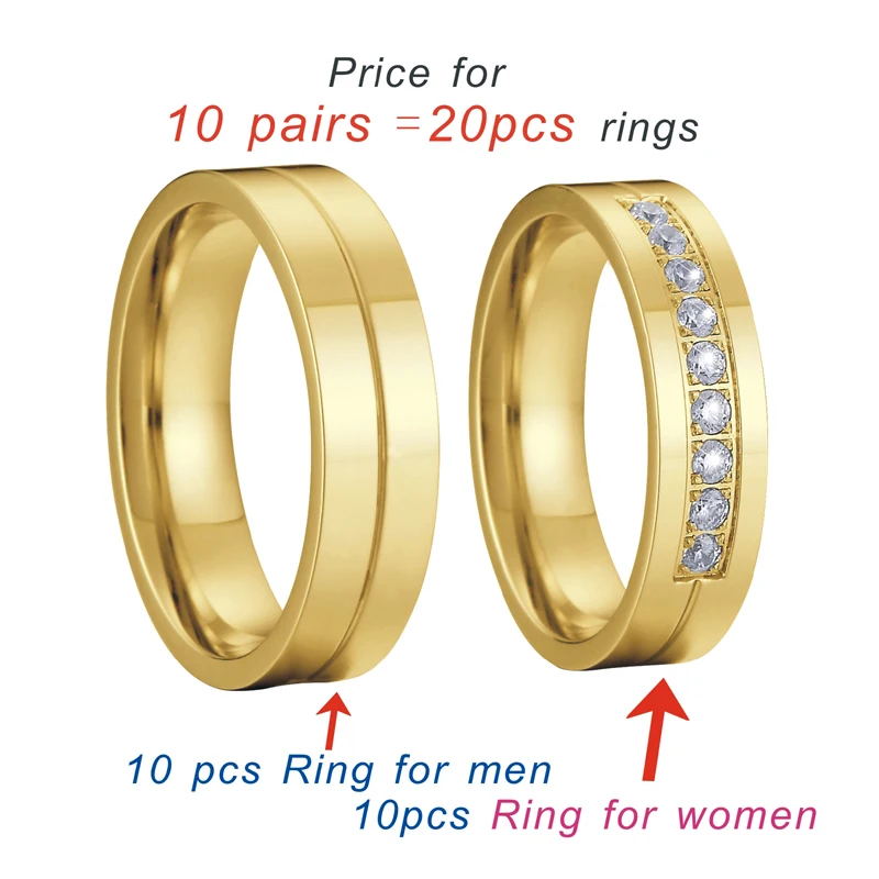 Wholesale 10 pair 20pcs rings handmade wedding band couples rings stainless steel jewelry aneis anel bague anillos joias (6)
