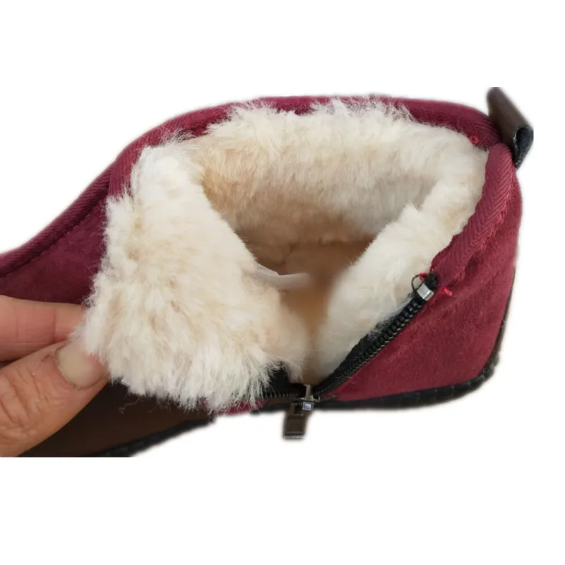 Koop Echte Schapenvacht Su egrave;de Laarzen Mannen Winter Snowboots voor Mannen Wol Bont Gevoerde Winter Schoenen hoge kwaliteit Unisex Ankle laarzen