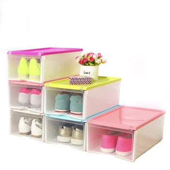 

Transparent Shoe Storage Box Rectangle PP Shoe Organizer Thickened Drawer Shoe Boxes Multifunction Household Storage Box