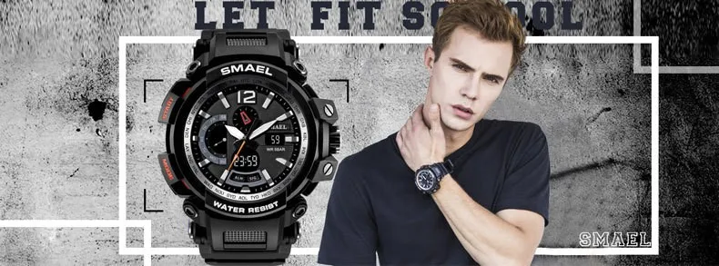 SMAEL marki Dual Display zegarki na rękę wojskowy alarm zegar kwarcowy męski prezent LED Digital Mens sportowy zegarek dla mężczyzn godziny Relogio tanie i dobre opinie Quartz Wristwatches 18mm Complete Calendar Shock Resistant Stop Watch LED display Auto Date Water Resistant Chronograph Back Light Multiple Time Zone Swim Alarm SMAEL marki Dual Display zegarki na rękę wojskowy alarm zegar kwarcowy męski prezent LED Digital Mens sportowy zegarek dla mężczyzn godziny Relogio tanie i dobre opinie Quartz Wristwatches 18mm Complete Calendar Shock Resistant Stop Watch LED display Auto Date Water Resistant Chronograph Back Light Multiple Time Zone Swim Alarm