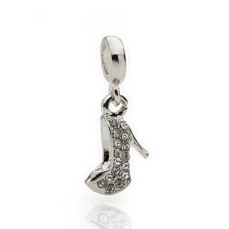 

Couqcy 2019 Silver Color bead charms love Cute High-heeled Shoes Crystal Pendant Beads Fit Pandora Bracelet & Bangle DIY Jewelry