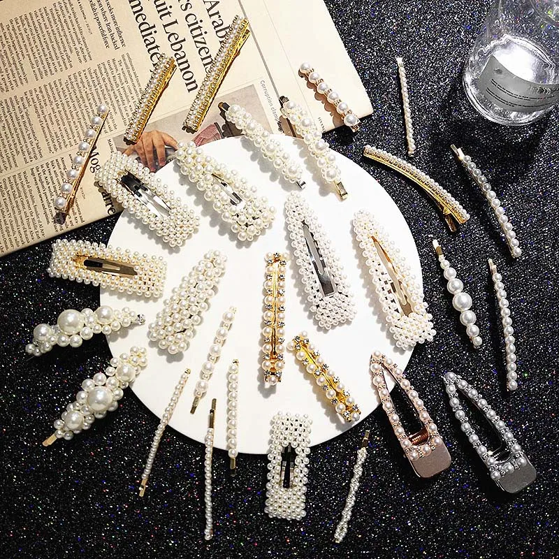 

Barrettes Hot Sale Girls Imitation Pearl Beads Hair Clips Pins Simple Fashion Hairpins Women Luxury Sweet Hairgrips Accessories