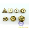 Bescon Brass Solid Metal Polyhedral D&D Dice Set of 7 Copper Metal RPG Role Playing Game Dice 7pcs Set 3