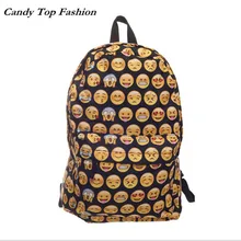 Emoji noir 3D impression dames feminina homme épaule femmes sac d’école des enfants sacs Fille Mochila Escolar infantil sac à dos