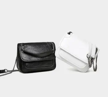 

Smooth PU Leather Women Fashion Shoulder Bags Thicken Chain Ladies Stylish Handbags Brief Style Female Streetstyle Crossbody Bag