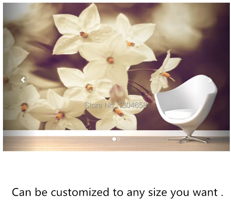 

Free shipping custom- modern 3D mural Hazy White Flowers Wallpaper Mural sofa bedroom TV backdrop wallpaper.