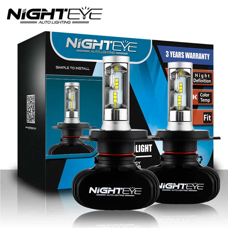 

NIGHTEYE Faros de coche h4 led linterna coche luces led para auto bombillas led h7 lampara H1 H11 9005 HB3 9006 HB4 6500K White