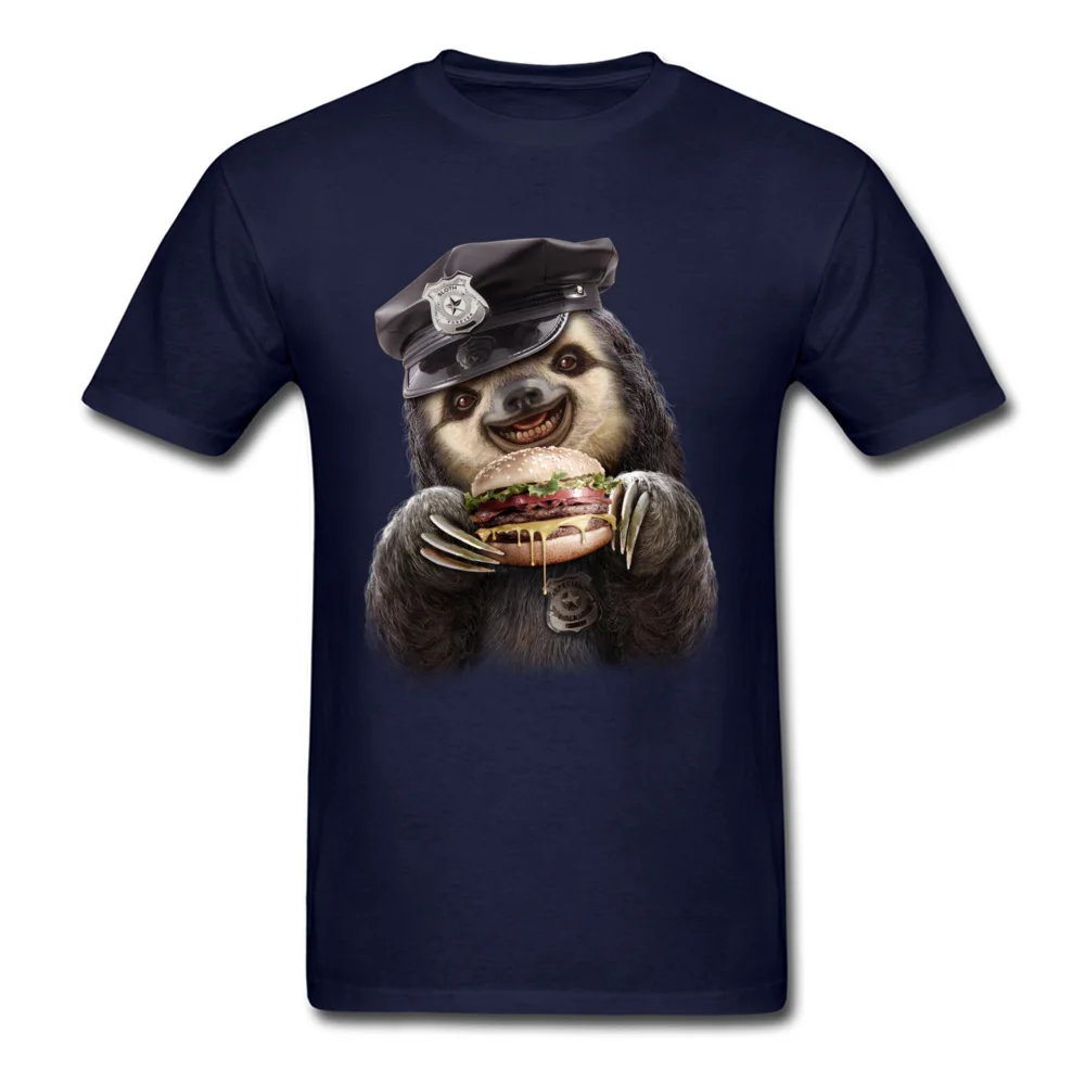 BURGER COP Summer/Autumn All Cotton O-Neck Tees Short Sleeve Crazy Tee-Shirt Funny Summer T-shirts Drop Shipping BURGER COP navy