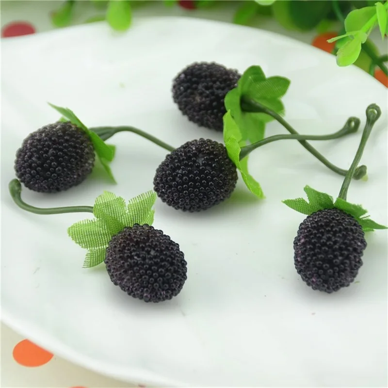 12pcs Cheap Fake Fruit Glass Strawberry Christmas Red Cherry Stamen Mini Berries Artificial Flower Pearlized Wedding Decoration artificial flowers artificial fruits and vegetables