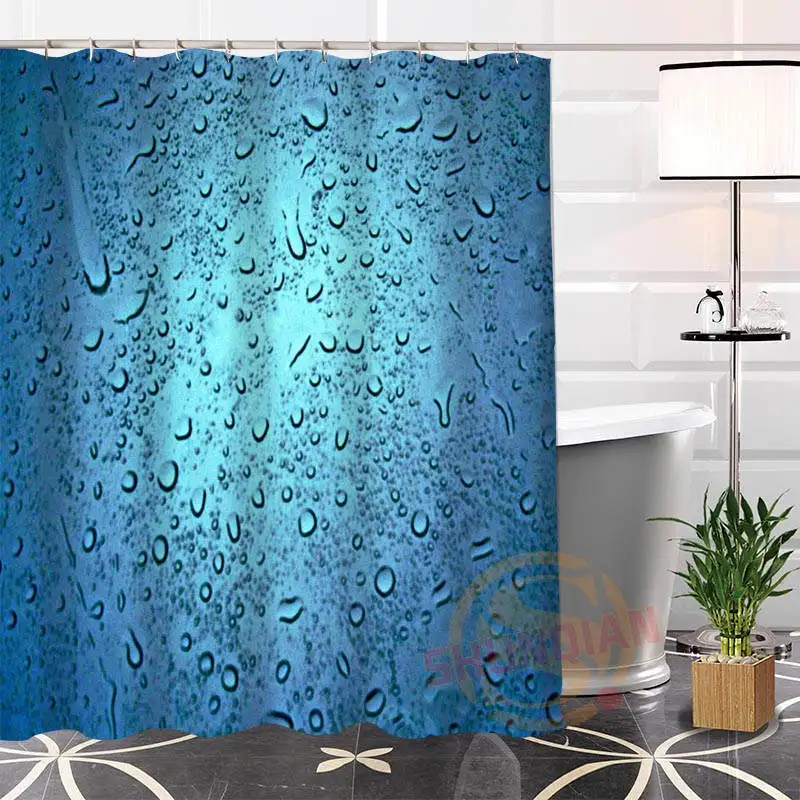 Лучшие приятные на заказ капли дождя занавеска для душа занавеска для ванной водонепроницаемый ткань для ванной комнаты больше размера WJY#80