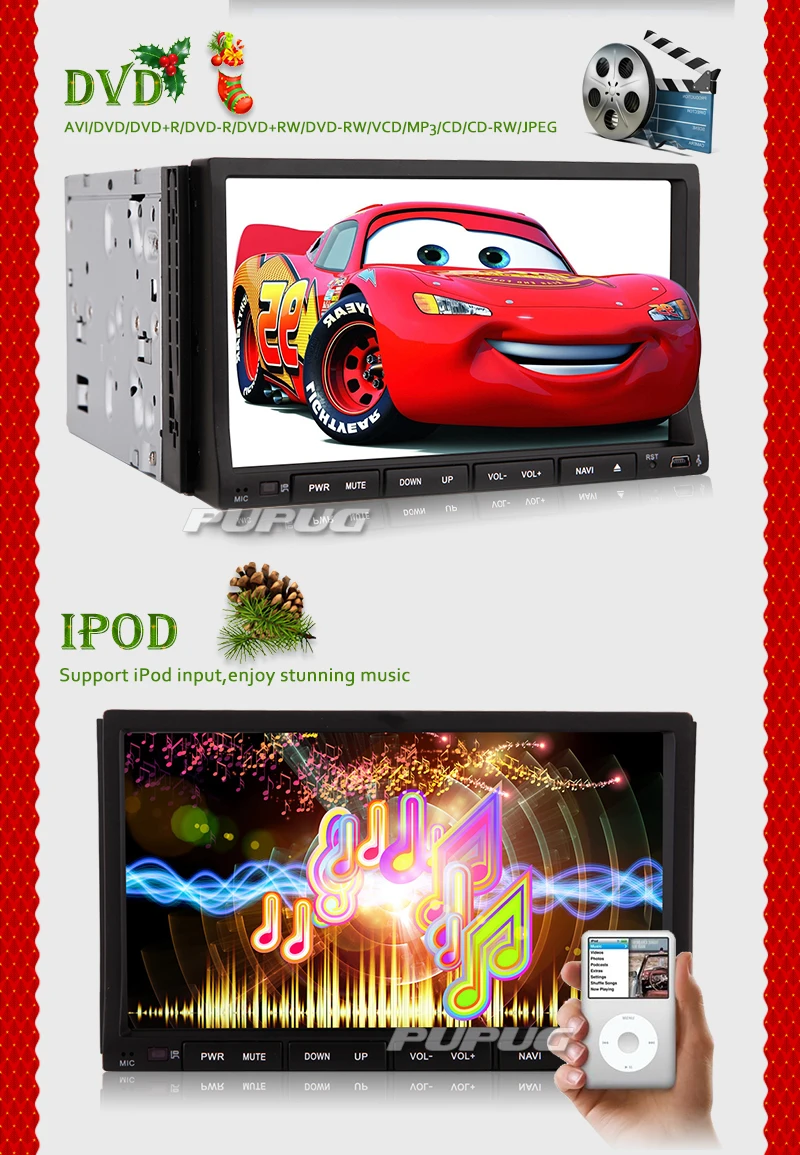 Flash Deal IPod Car DVD Player FM Autoradio AMP Auto Logo Electronics Touchscreen Music 7" GPS Stereo Audio Radio SD MP5 MP4 6