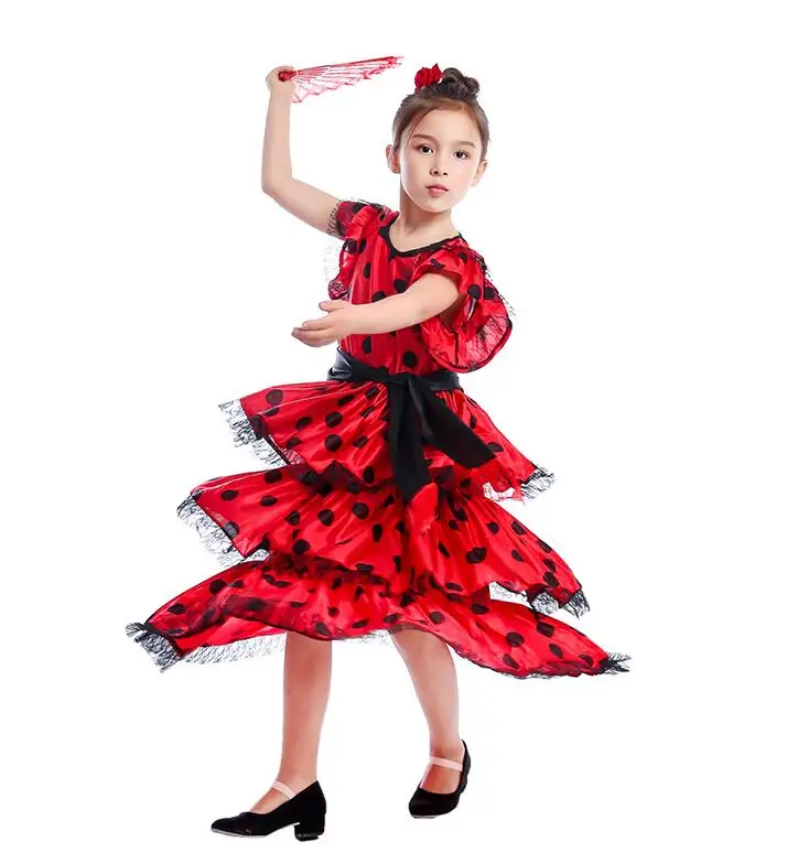 スペインのライトフラメンコスカート,女の子のためのフラメンコ衣装
