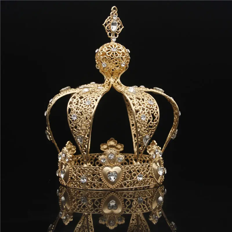 Дизайн Королевская корона для вечеринки, дня рождения, торта, короны и диадемы, черные/Золотые/серебряные свадебные украшения для волос, диадема
