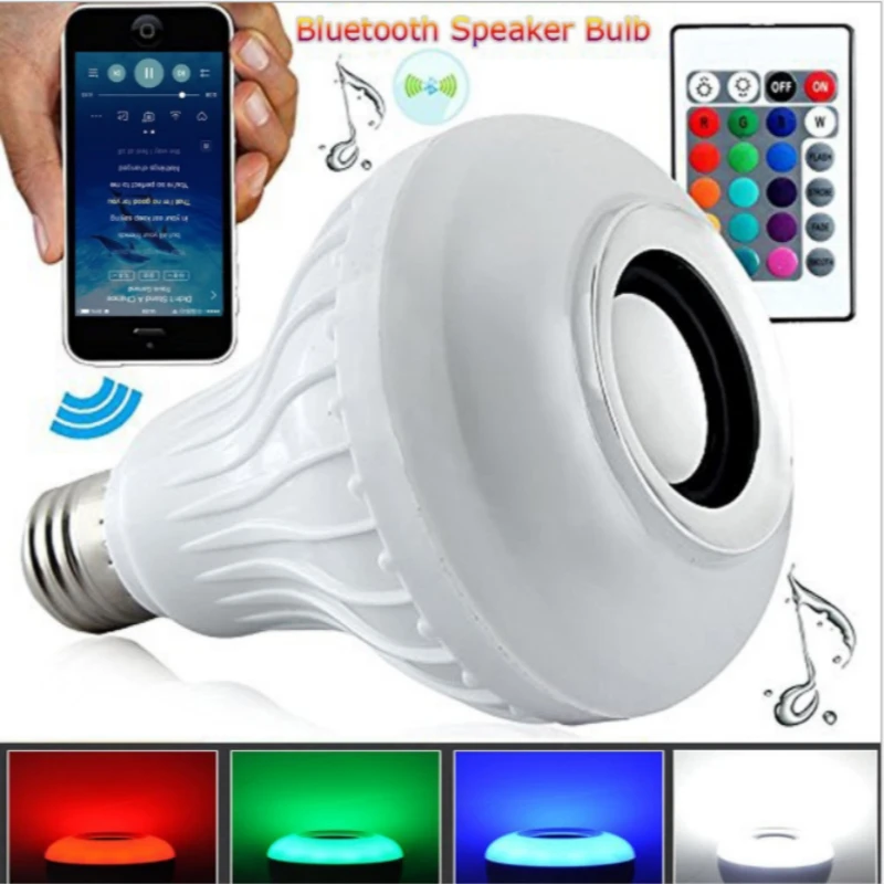 Elistooop Новый E27 беспроводной bluetooth динамик 12 Вт RGB светодиодный светильник 110 В 220