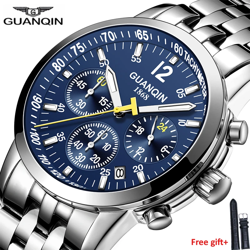 GUANQIN 2019 новые часы мужские лучшие брендовые Роскошные деловые водонепроницаемые