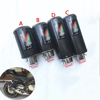 

51mm 60.5mm Motorcycle Carbon Fiber Exhaust Muffler Pipe With DB Killer For Kawasaki ZX-6R/10R/Z750/800CBR3/500CBR1000