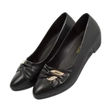 Vogue Flat Shoes Women Nice Bow Wedges Lady Boat Shoes Pointed Toe Casual Flat Shoes Women Chaussures Femme