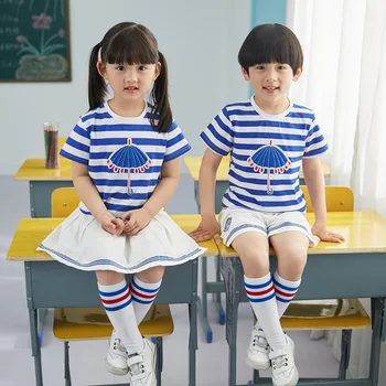 

Summer Kids Boys Striped Clothes Set Girls Shirt+ Skirt Suit Boys Short Sleeve Tee Shirt+shorts Pants Toddler Boy Clothes Twins