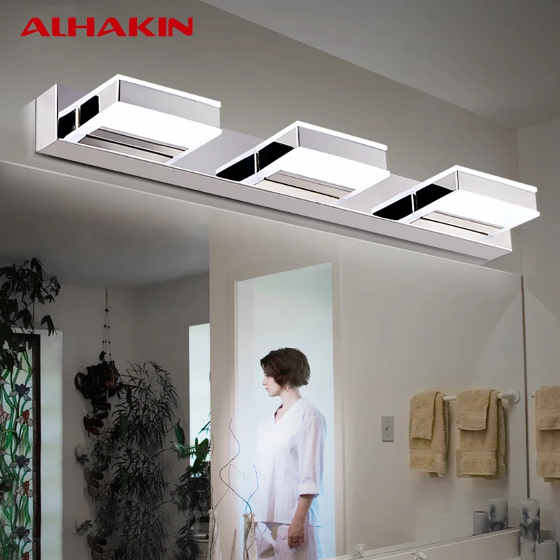 ALHAKIN LED Bathroom Mirror Lighting 1/2/3/4 Squares Wall Mirror Lamp Modern UP/Down Light