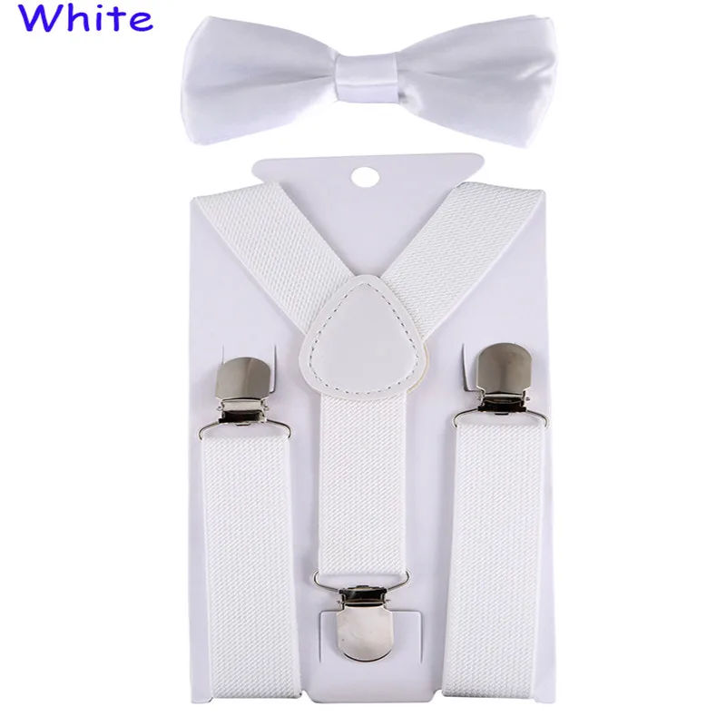 Pumpkin Unisex Kids Adjustable Y-Back Suspenders With Bowtie Set