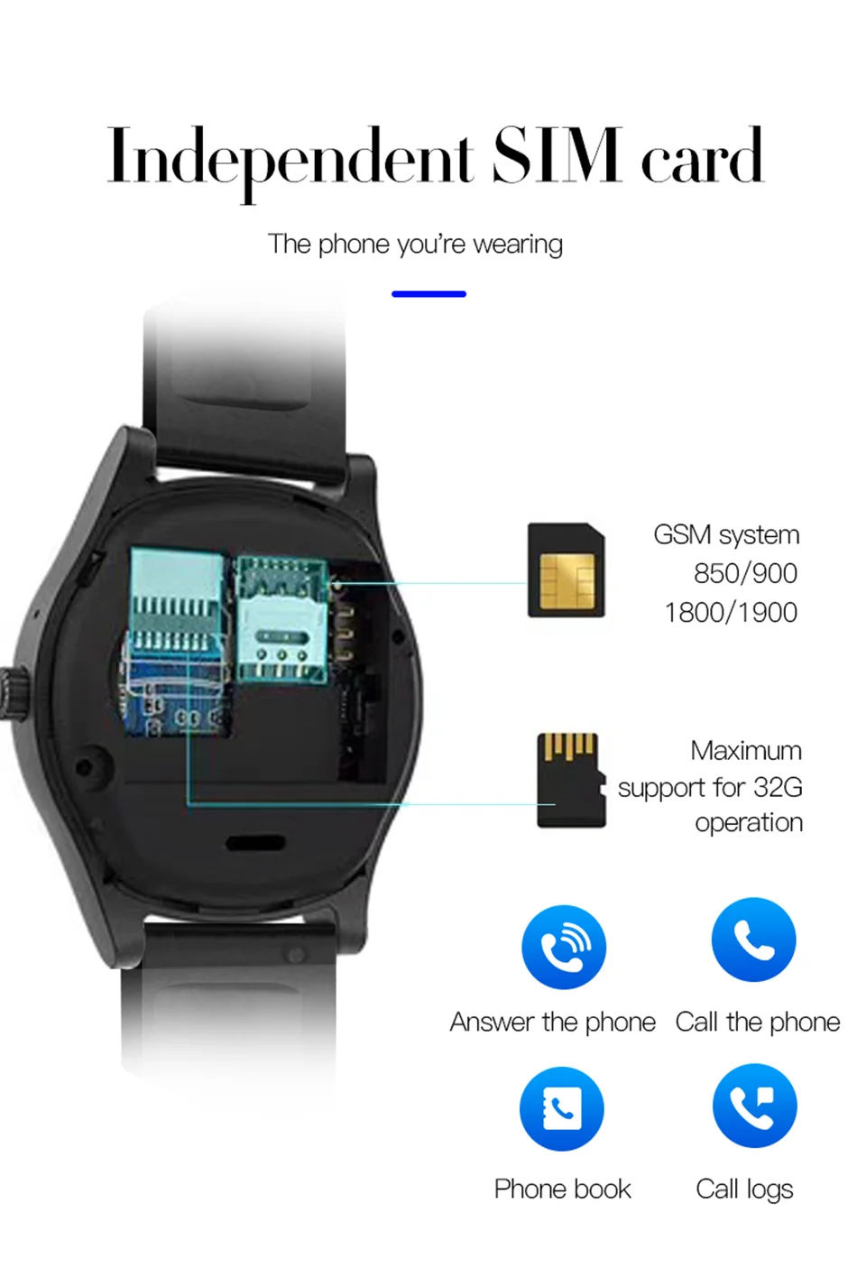BIBINBIBI Мужские Женские умные часы с поддержкой камеры Bluetooth sim-карта памяти SD Smartwatch наручные часы для Android телефон кольцо для пары+ коробка