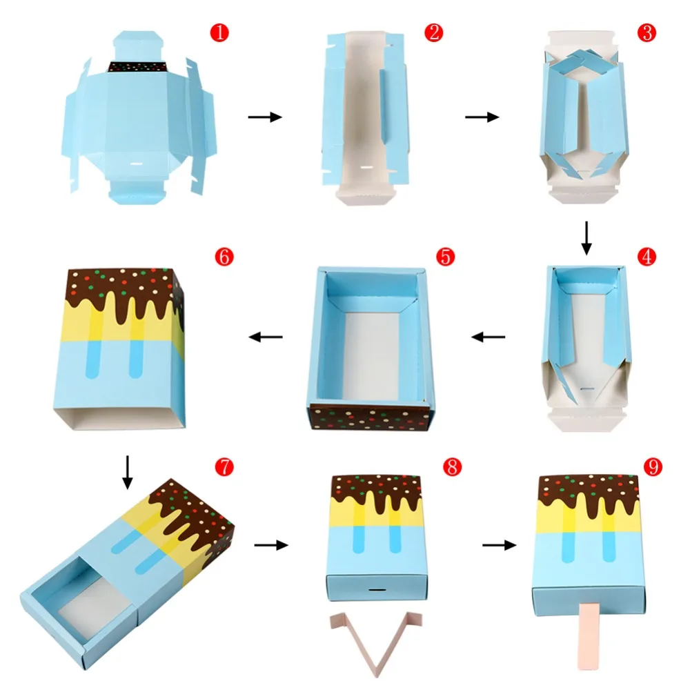 OurWarm 10 шт. DIY коробка для конфет с мороженым для детей на день рождения коробка для конфет для мороженого Свадебные сувениры подарки для вечеринок на день рождения