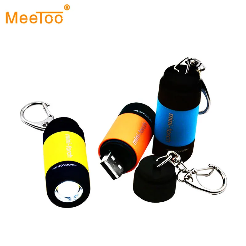 

Mini USB LED Flashlight Torch Portable KeyChain Flash Light COB Key Ring Camping Lamp Pocket Emergency Light For Hiking Hunting