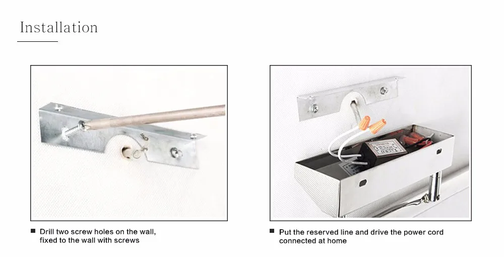 art deco wall lights LUCKYLED Wall Lamp Bathroom Led Mirror Light 7W 40cm 9W 55cm AC 220V 240V 110V Wall sconces Light With Switch Indoor Lighting plug in wall lamp