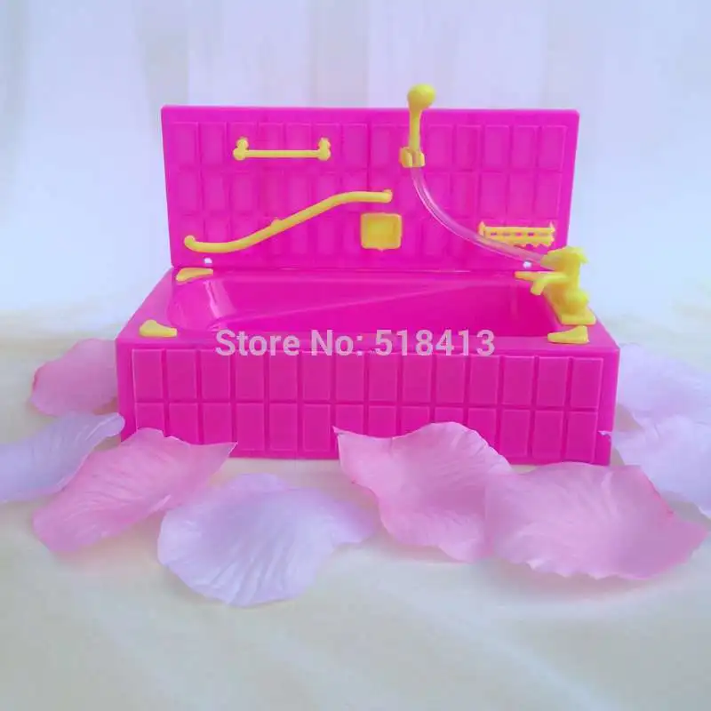 Girl Present Doll House Set Gift Accessories Toys Square To Wash Bath Fashion Girls Plastic 2021
