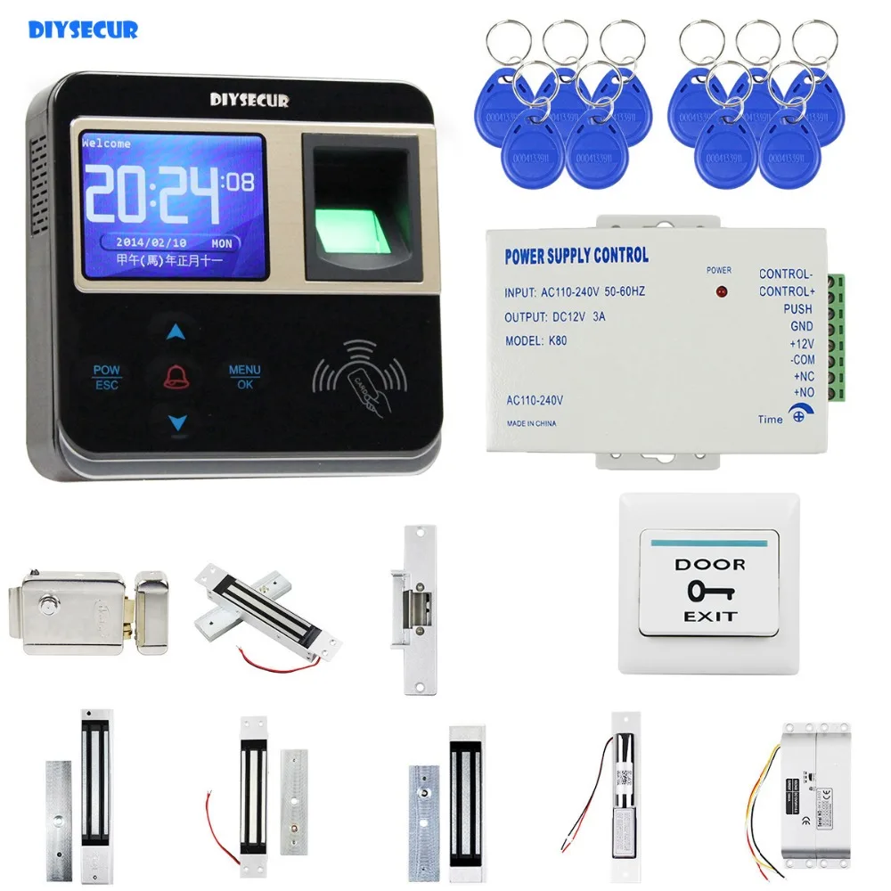 

DIYSECUR Door Access Control System Kit + Biometric Fingerprint Reader Electronic Lock 125KHz RFID Security Door Lock