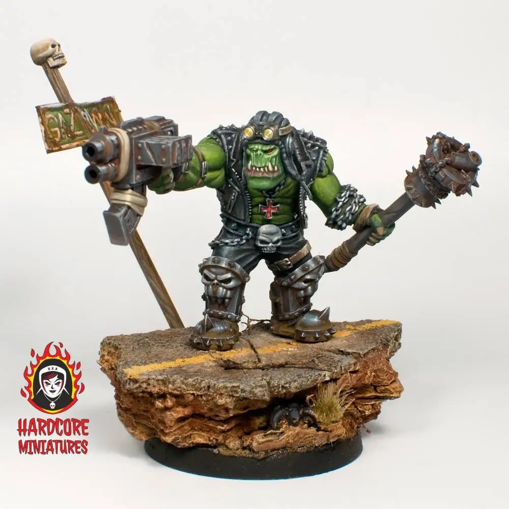 

[Loong Way Miniatures] Hardcore Miniatures Orc Leader 45mm Resin Miniature not includ the base