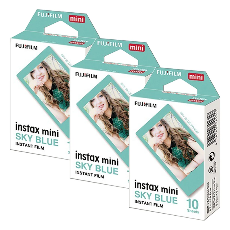 Fujifilm Instax Mini Небесно голубой Instant 30 плёнки для Fuji Mini 7 s 8+ 9 25 50 70 90 300 SP-1 2 принтера