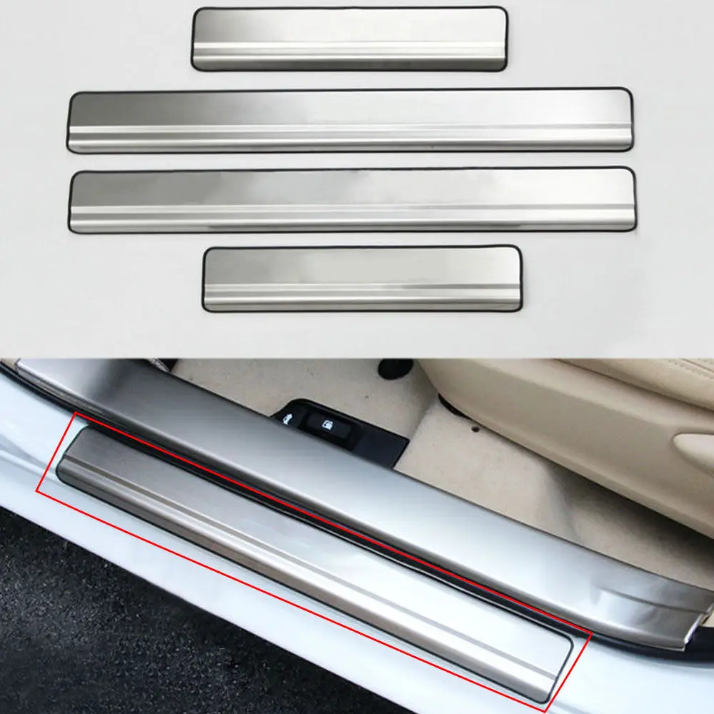 for Peugeot 2008 2014-2017 Steel Outer Side Scuff Plate Door Sill Cover 4PCS