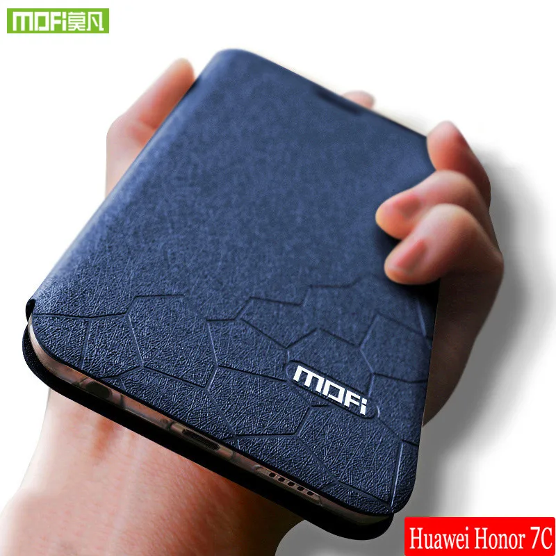 

Mofi For Huawei honor 7c case leather back cover for honor 7c case silicon original for huawei honor7c case TPU fundas capa 5.99