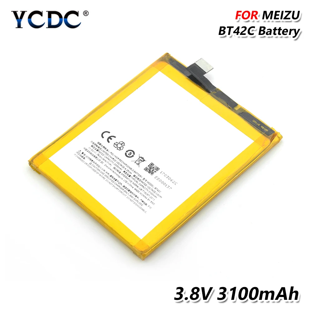 

BT42C Battery Lithium Li-Po phone battery For Meizu M2 Note Smart Phone 3.8V 3100mAh High Performance li-ion Li-Po battery