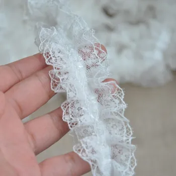 

Latest Elastic Pleated Guipure Lace Trim Ribbon Black White Lace Fabric 4cm Sewing Trimmings For Clothing Craft Supplies LQ2