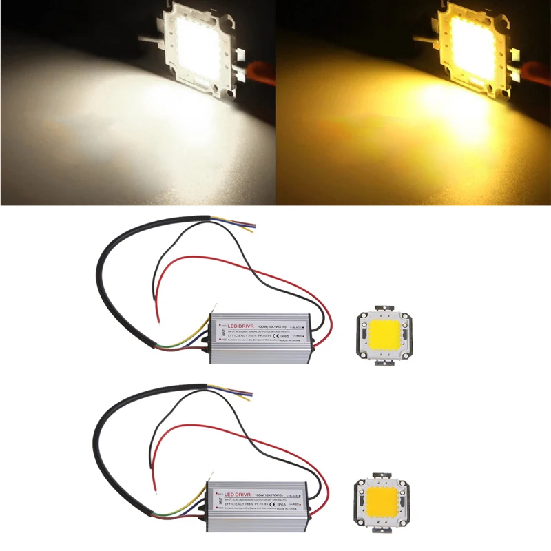 

High Power 100W LED SMD Chip Bulb With Waterproof Driver Supply DC 20-24V