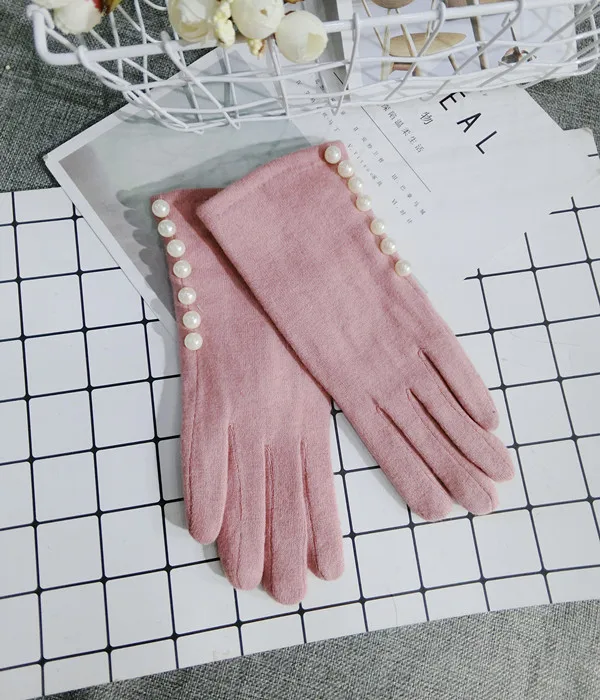 Бренд Glovs зимние женские перчатки кашемировые перчатки женские жемчужные теплые шерстяные перчатки Женские водительские перчатки