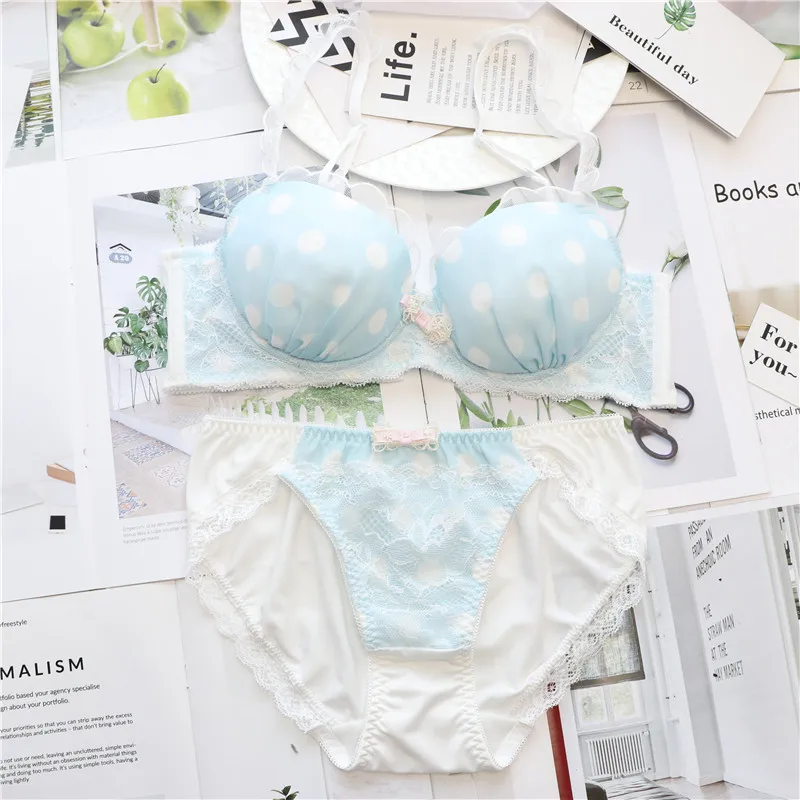

Girl Thin Cup Comfortable Breathable Push Up Bra Set Lace Embroidery Underwear Women Lingerie Sexy Panties and Bra Sets BCDEFcup