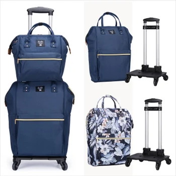

Women Business Travel Trolley Bags travel Backpacks with wheels luggage trolley backpack Mochila Oxford Rolling Baggage Suitcase